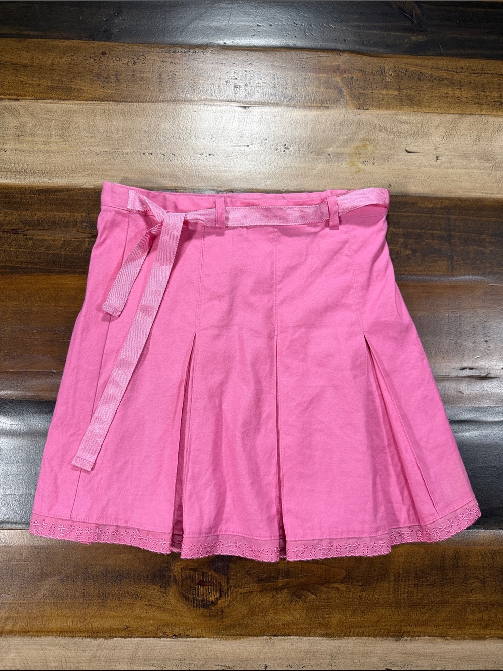 Children’s Place Girls Pink Pleated Mini Skirt with Tie Belt